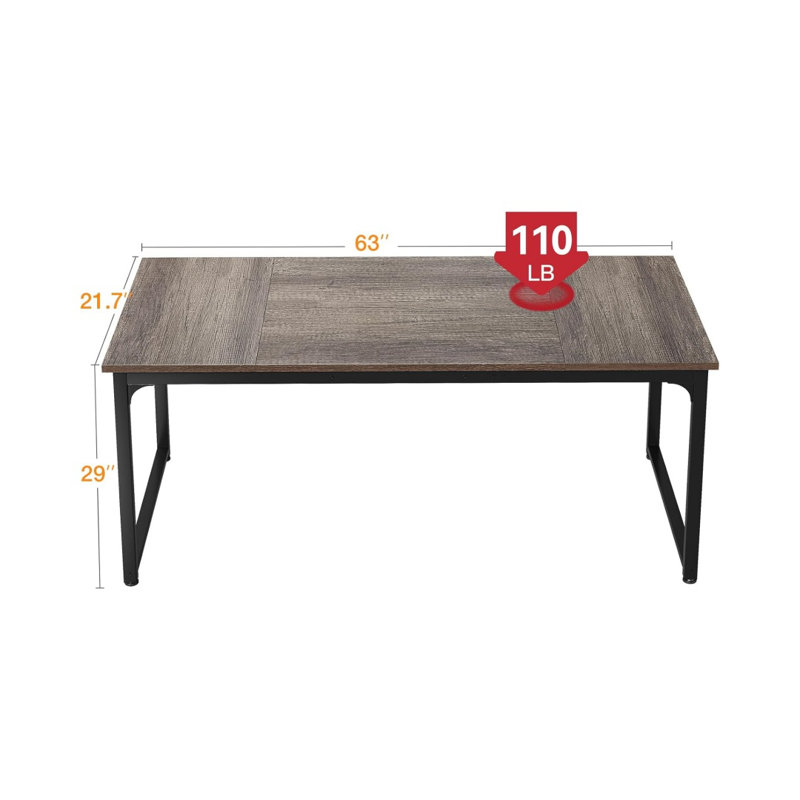 63 Inch Computer Desk For Home Office, Study Writing Table For Small Spaces, Simple Modern Desk With Headphone Hooks