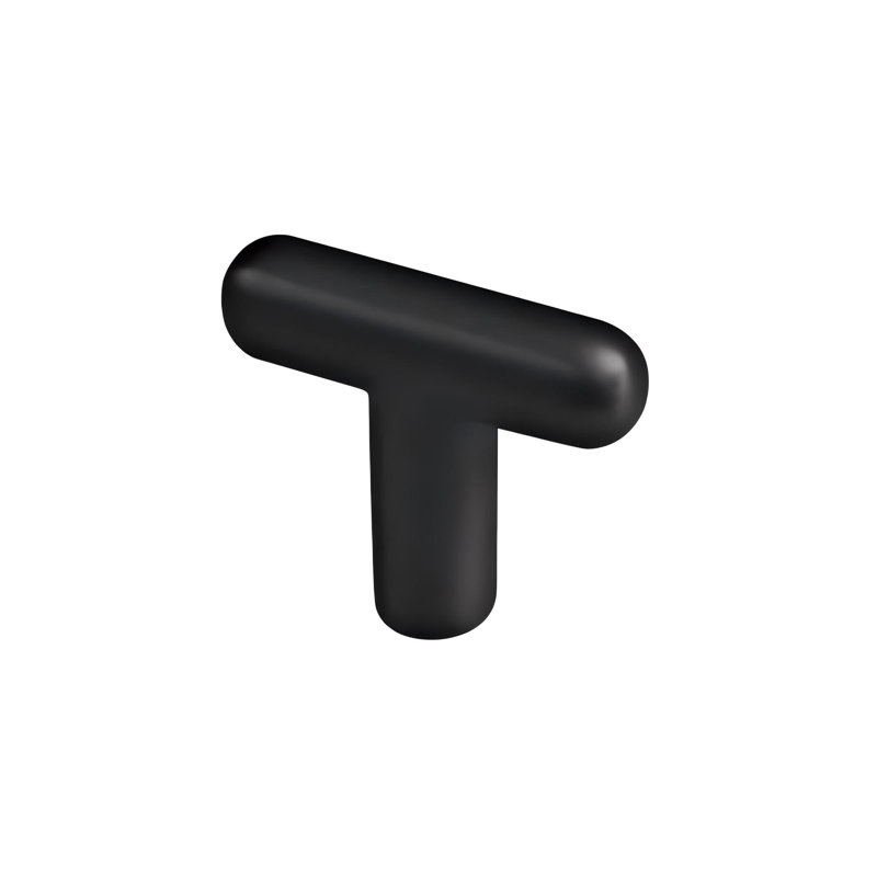  Multipack de boutons minimalistes en forme de T, Noir mat