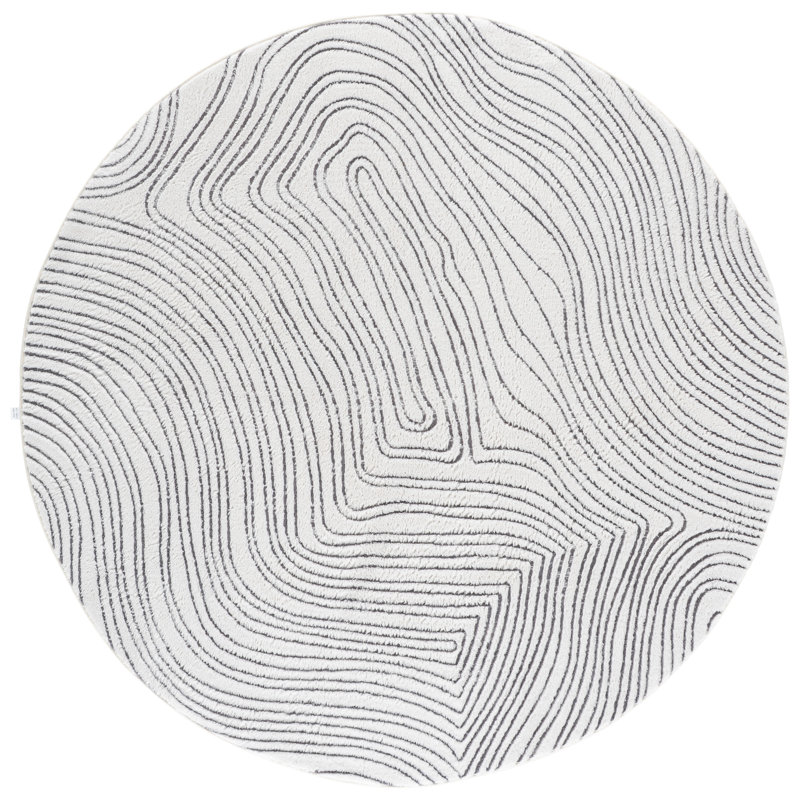 Versaillies 665 Performance Machine Washable Abstract Rug, 6' X 6' Round