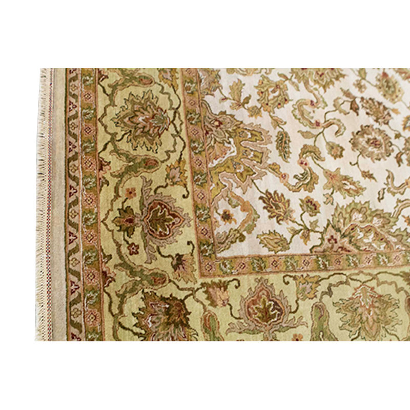 Tapis ivoire noué à la main de haute qualité