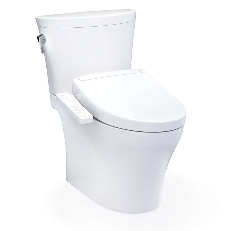 TOTO® WASHLET®+ Aquia IV® Arc Two-Piece Elongated Dual Flush 1.28 and 0.9 GPF Toilet with S2 Bidet Seat, Cotton White - MW4483346CEMFGN#01