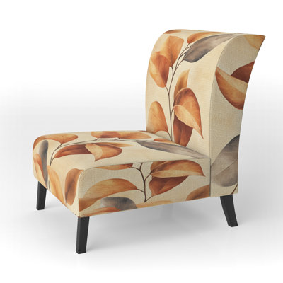 Leaves Upholstered Chair - Earth Tone Ficus IV Slipper Chair