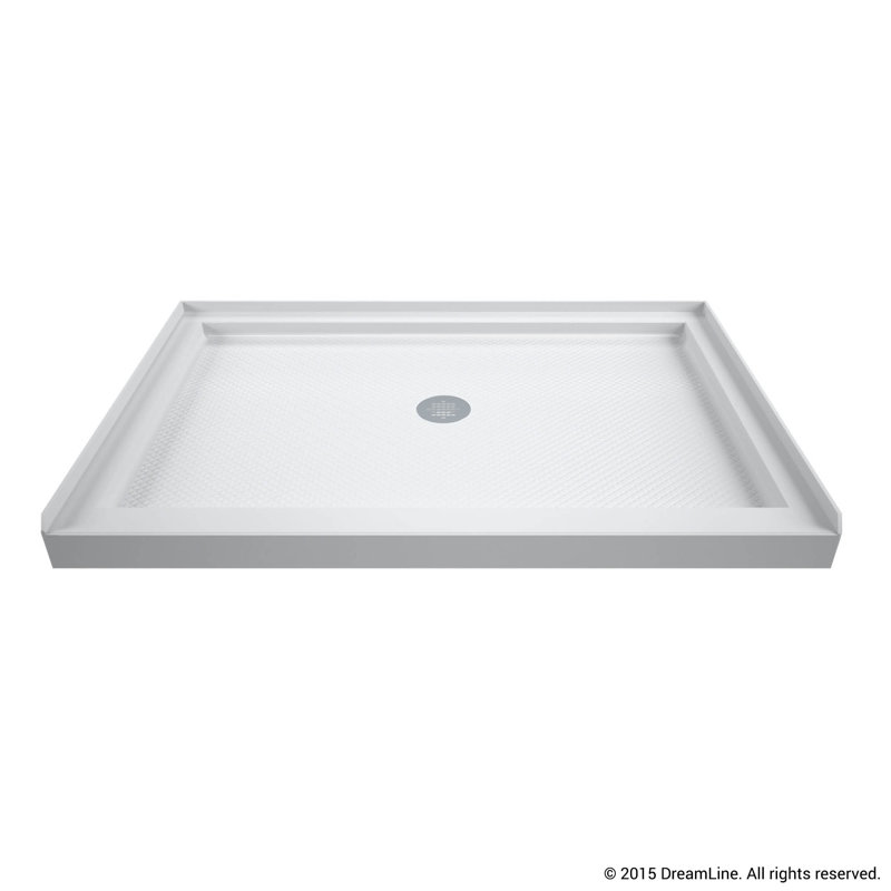 White Acrylic Alcove Shower Kit with Base and Backwall