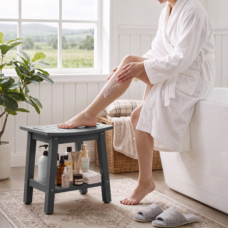 Tabouret utilitaire multifonctionnel en PEHD toutes saisons, 1 paquet de repose-pieds pour l'extérieur pour la salle de bain, le vestibule, le patio, le balcon et le jardin