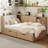 Storage Corner Daybed With Outlets And Upholstered Headboard-114234441-114234443