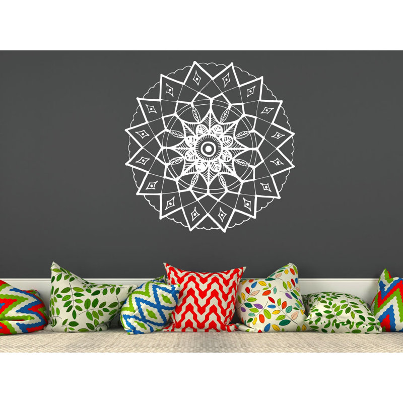 Adhésif décoratif mandala yoga, Blanc, H 20 po x l 22 po