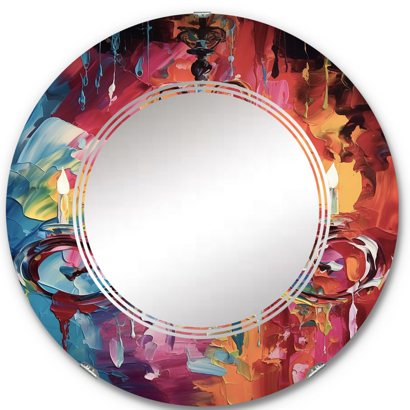 Fiarvayle - Miroir mural rond Glam, 24 po x 24 po