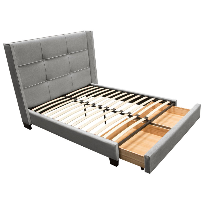 Beverly Upholstered Storage Bed, King, Sand