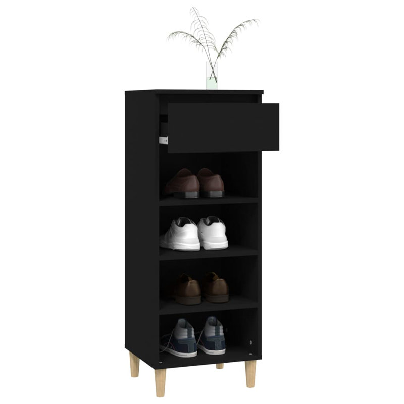  Armoire à chaussures en bois d'ingénierie, Noir