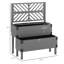 Lit de jardin en bois à 2 niveaux avec treillis Outsunny - Gris