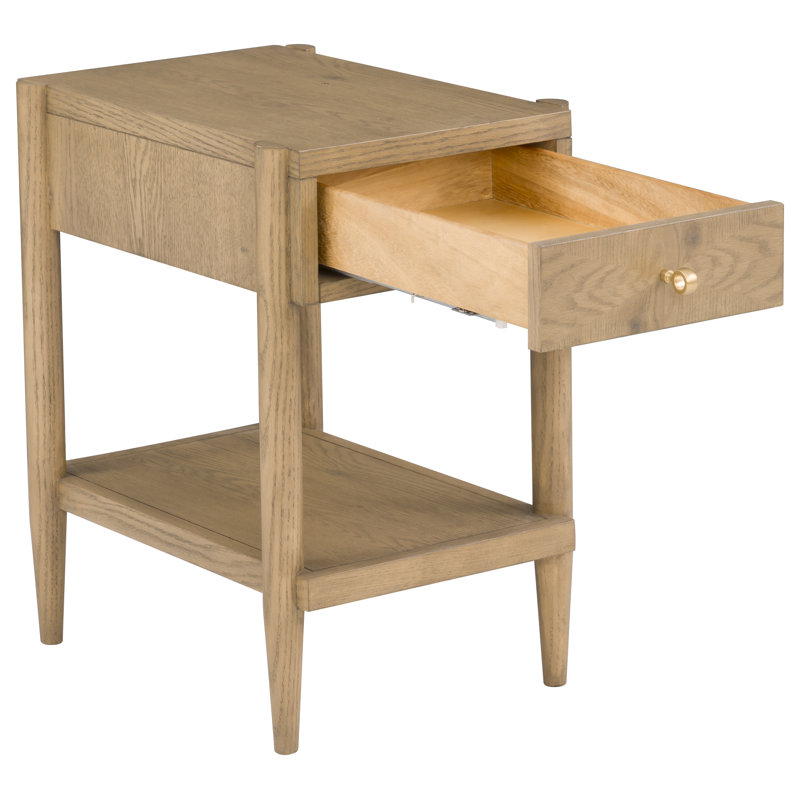 One Drawer Rectangle Drink Table, Sunlit Oak