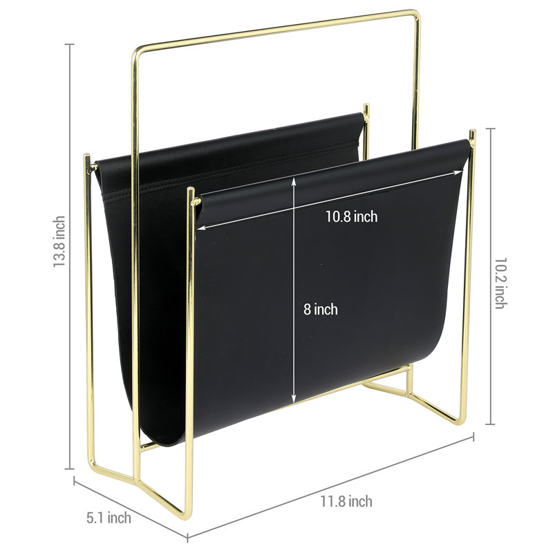 Porte-revues sur pied, Noir / laiton