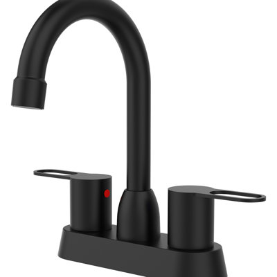 2 Handles Matte Black Bathroom Sink Faucet For Rv Use. 8.26" Overall Height, 5.11" Spout 4.68" Reach. Solid Brass Plastic Construction, Stainless Steel Handles. Quick And Easy 30-min Installation.