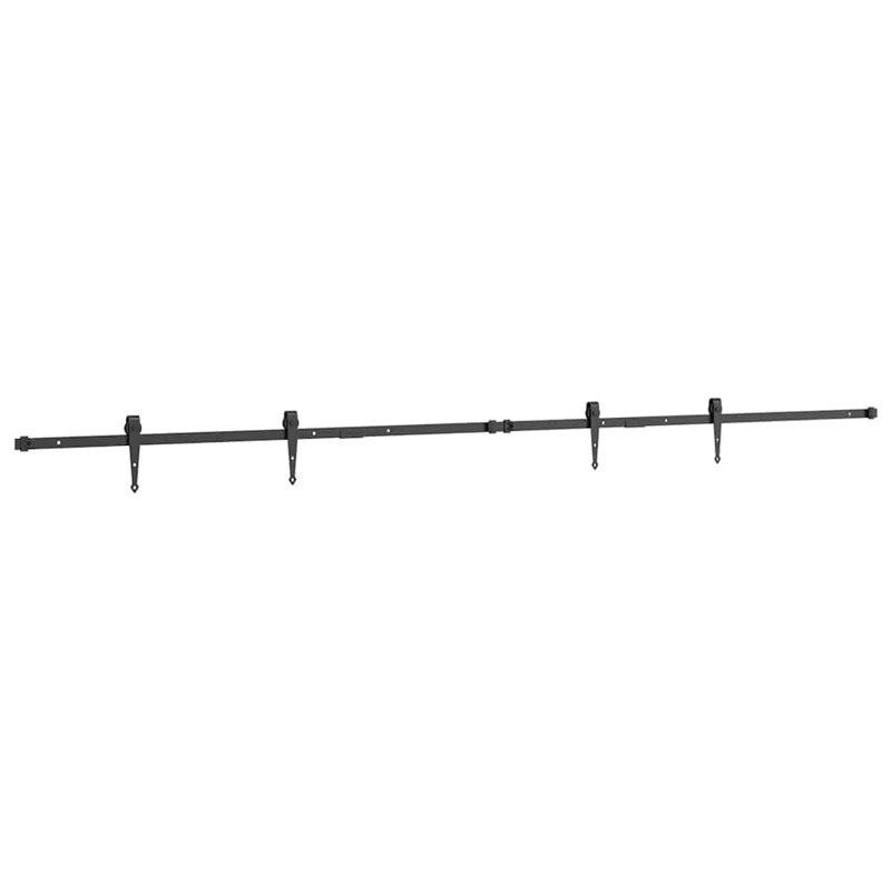 Affie Sliding Barn Door Pull Plate, 244cm (Double), Black