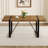 7-Piece Modern industrial Rectangular Wood Dining Set with Upholstered Chairs-2137543471-2137543469