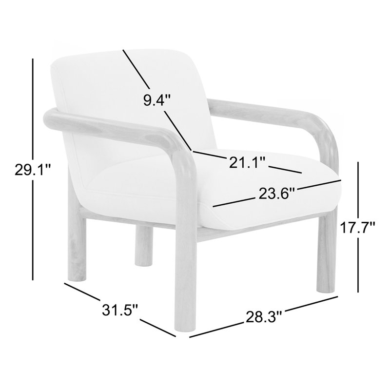 Fauteuil d'appoint Reyer Boucle, Ivoire ivoire