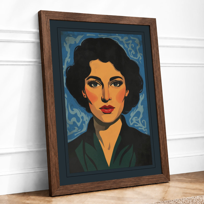 Composed Woman Modern - Framed Print, Walnut, A4 - 29.7 x 21.0 cm