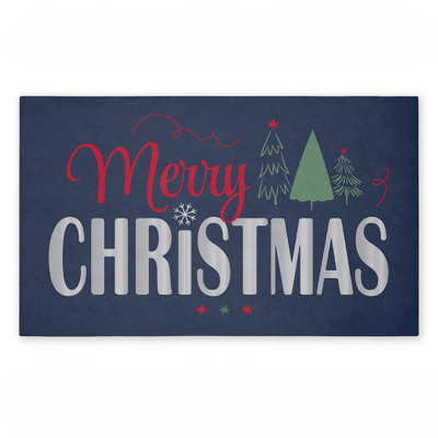 Paillasson Merry Christmas on Navy