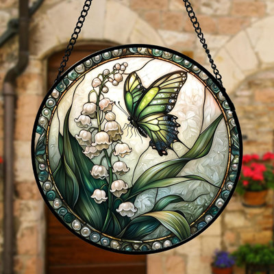 Capteur de soleil papillon vert et blanc