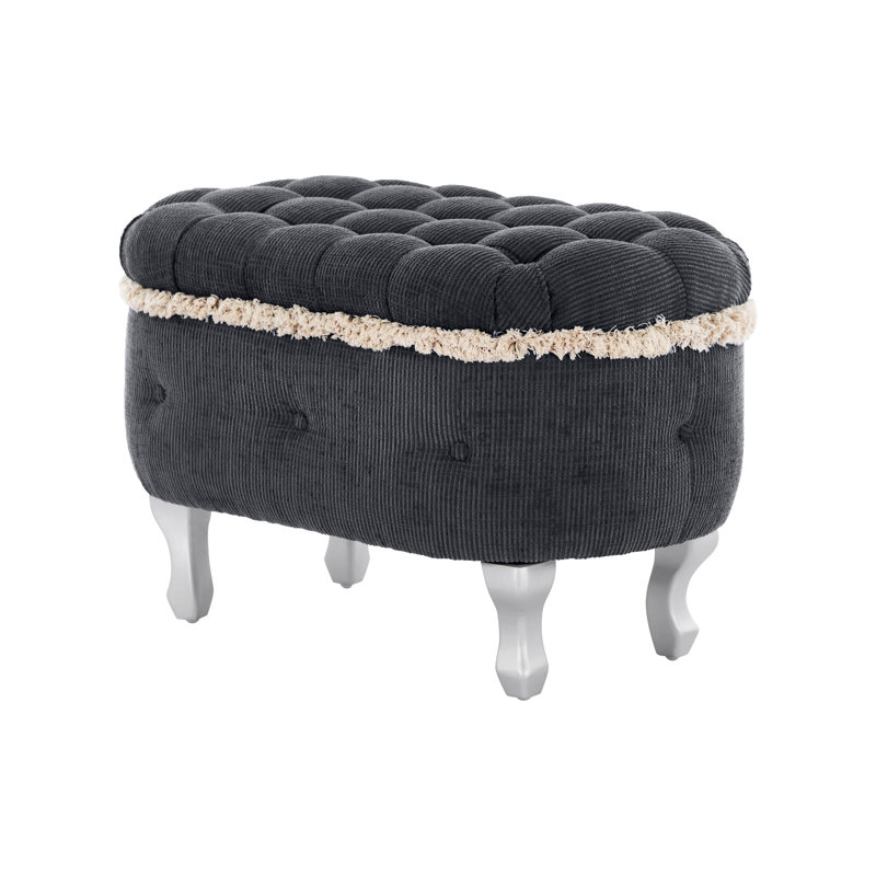 Bancs de rangement, banc de bout de lit avec capitonnage à boutons, repose-pieds de rangement rembourré en tissu, banc de fenêtre avec frange, banc d'armoire à chaussures, banc de pied de lit
