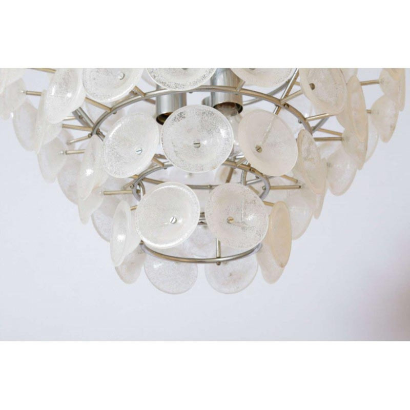 Murana 16 - Light Steel Tiered Chandelier, 30" H X 18" W X 18" D, Black/Frosted, Antique Silver