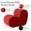 91cm Heart Sofa Upholstered Cotton Accent Chair