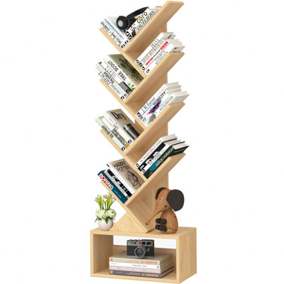 Bibliothèque à 9 étages pour arbre, bibliothèque pour espace restreint, étagère de rangement pour livres, bibliothèque de rangement pour bureau à domicile, salon, chambre à coucher