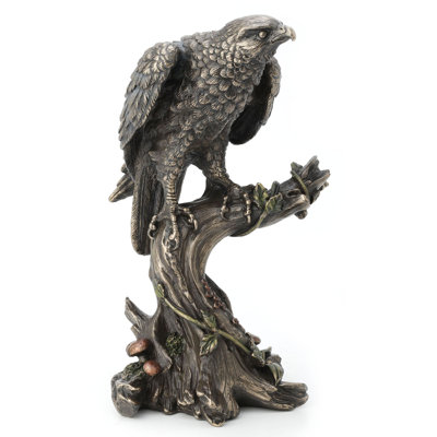 9.92 in H Peregrine Falcon Poly Resin