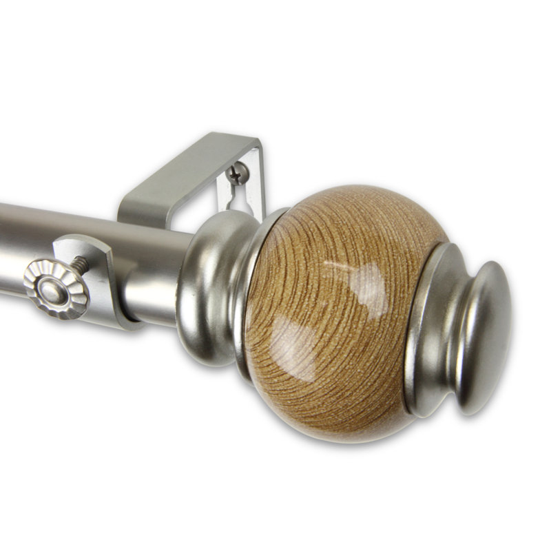 Tringle à rideaux simple Mccoppin, 66 po à 120 po, Nickel satiné