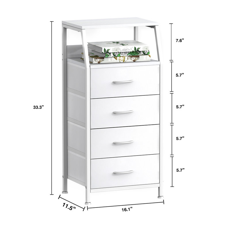 Commode 4 tiroirs Telia, Blanc