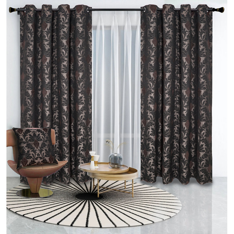 Andranae Blackout Curtain Pair, 117 W x 137 D cm, Chocolate