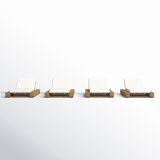 Lyor Acacia Wood Outdoor Chaise Lounge Set with Cushions & Adjustable Backrest