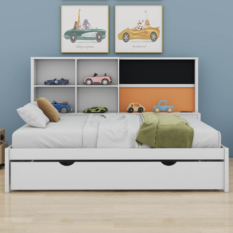 Daybed with Storage Shelves, Full, White