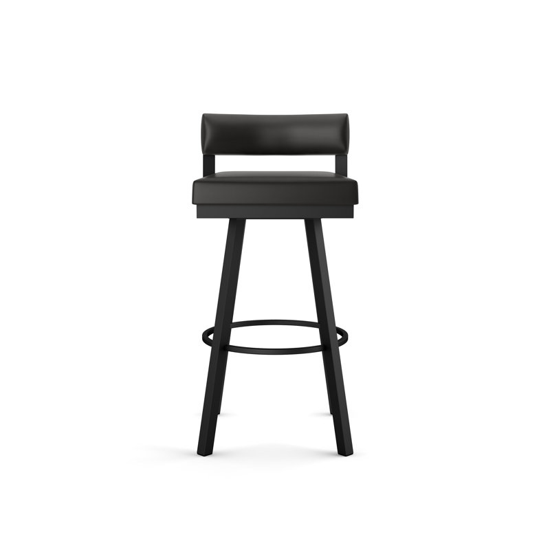 Lowndesboro Swivel Counter & Bar Stool, Black, Black, Bar Stool (30.75" Seat Height)
