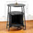 End Tables Set Of 2 & Charging Station, Fluted Accent Side Table With Sliding Door, Mid-century Modern Nightstand Set Of 2 For Small Space, Living Room, Bedroom Sofa Couch-68871022-68870801