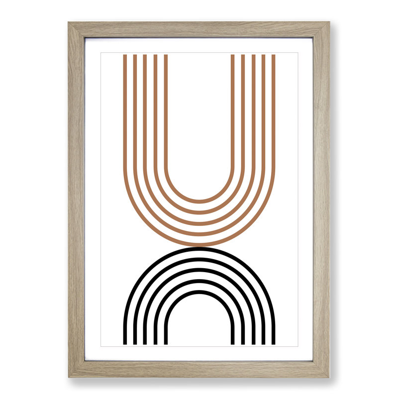 Composition 3 - Picture Frame Graphic Art, Oak, 90cm H x 65cm W x 2cm D