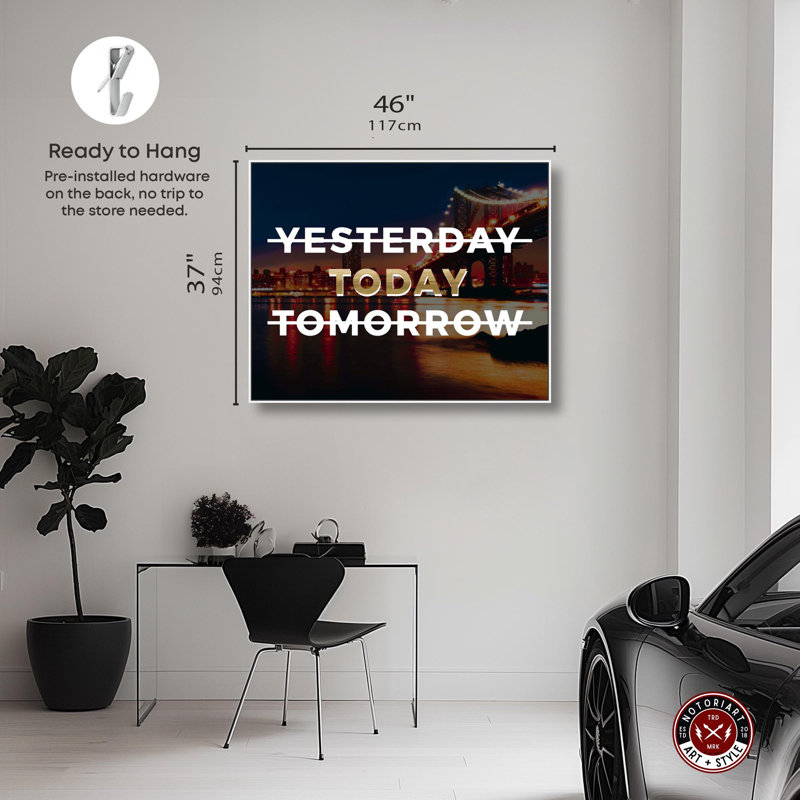 «Today Only», impression de citations sur toile par Notoriart, Cadre blanc, H 21 po x l 25 po