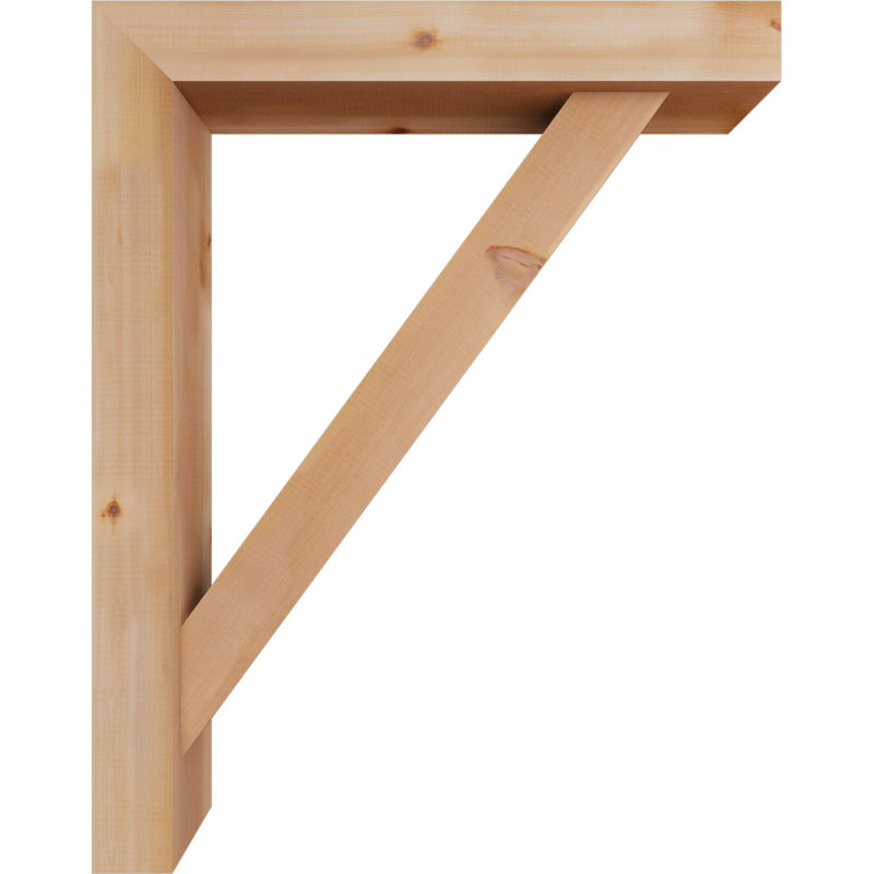 Traditional Block Bracket w/ Offset Brace, 38 x 30, 5 1/2"W Western Red Cedar (Smooth)