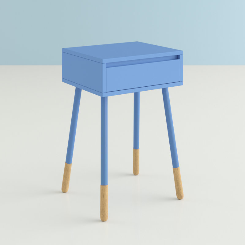 Table de bout avec rangement Danixsa, Bleu