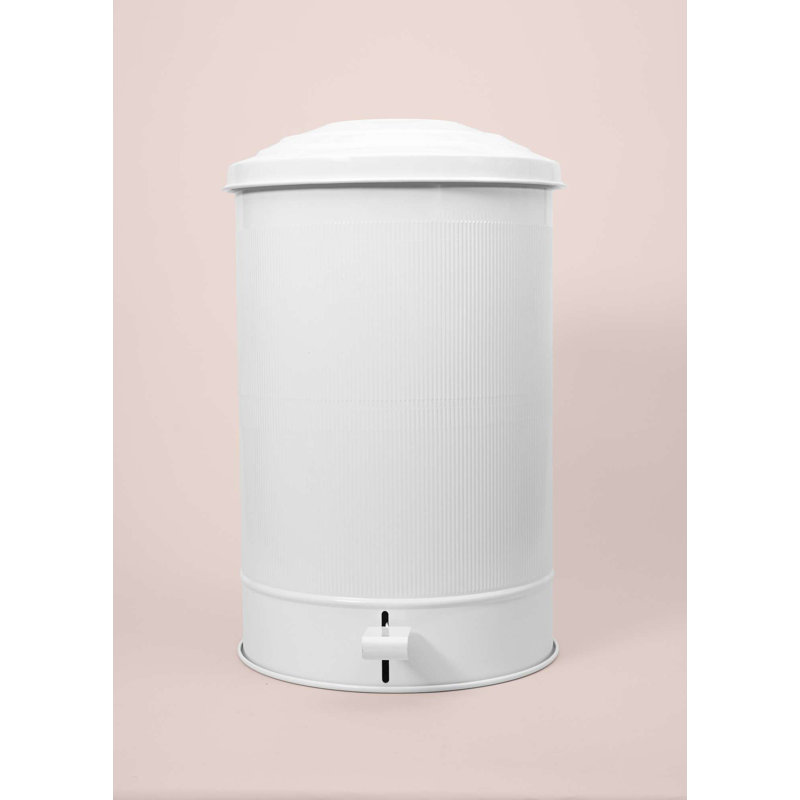 Durable Galvanized Storage Bin, White, 13.8 x 12.6 x 20.5 inches | 100% Galvanized Steel for Rust Resistance | Ideal for Organizing Home, Garage, or Garden | Sturdy and Stylish Storage Solution