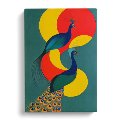 Abstract Peacocks No.1 - Wrapped Canvas