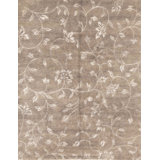 Himalayan Floral Area Rug in Gray