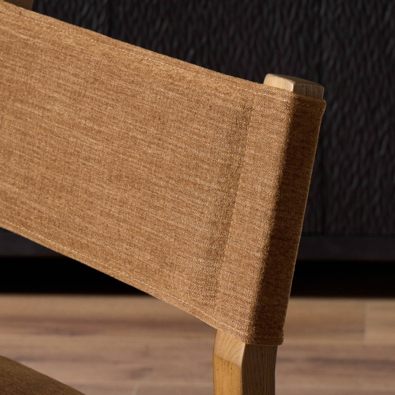 Tabouret Lorretta, Tabouret de bar (siège d'une hauteur de 29,92 po), Mélange de polyester ocre / Laughlin, Ambre cendré