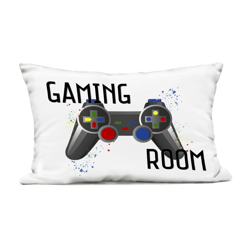Coussin d'extérieur imprimé Vintage Design Gaming Room par Kim Allen
