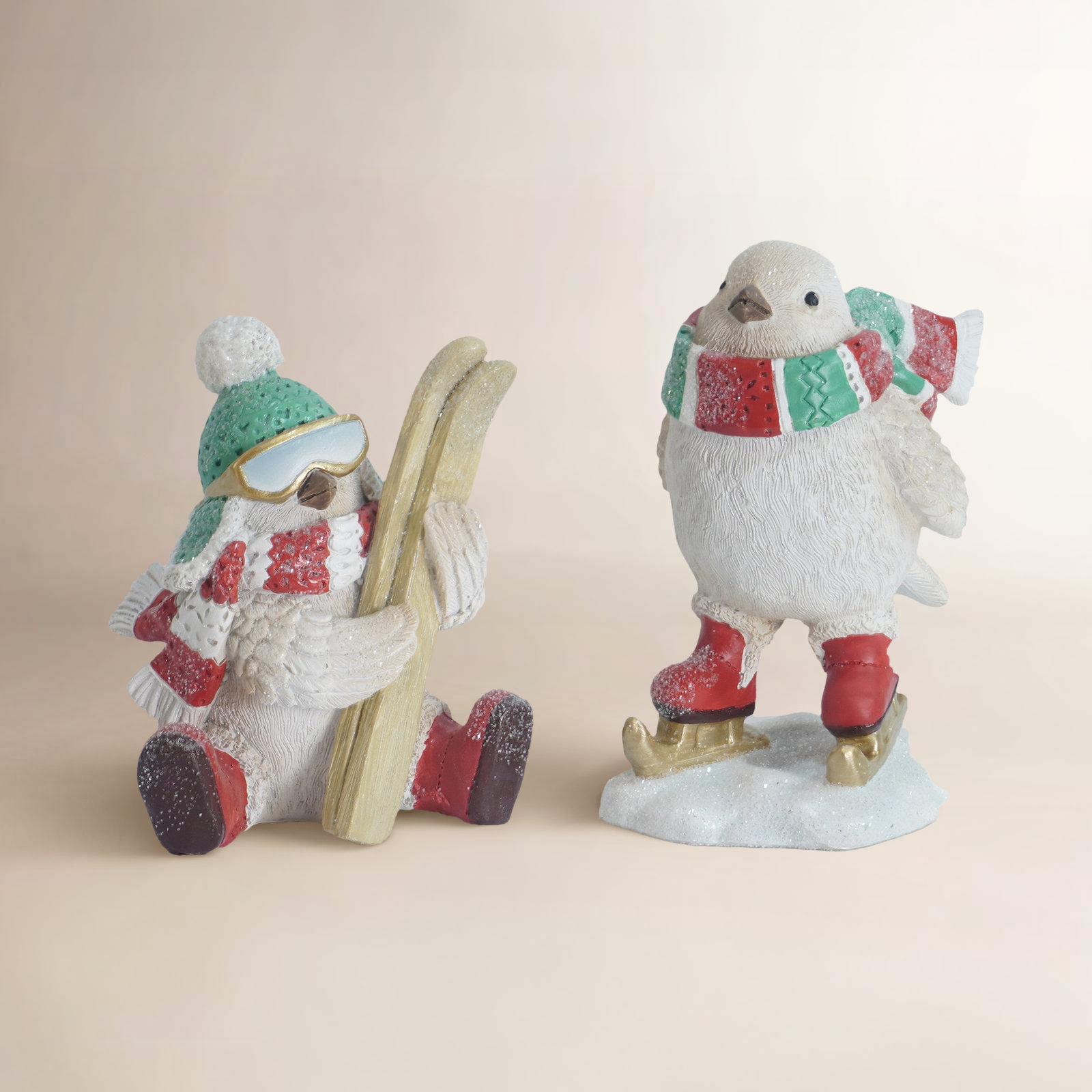 6-Piece Winter Sport Bird Figurine Set