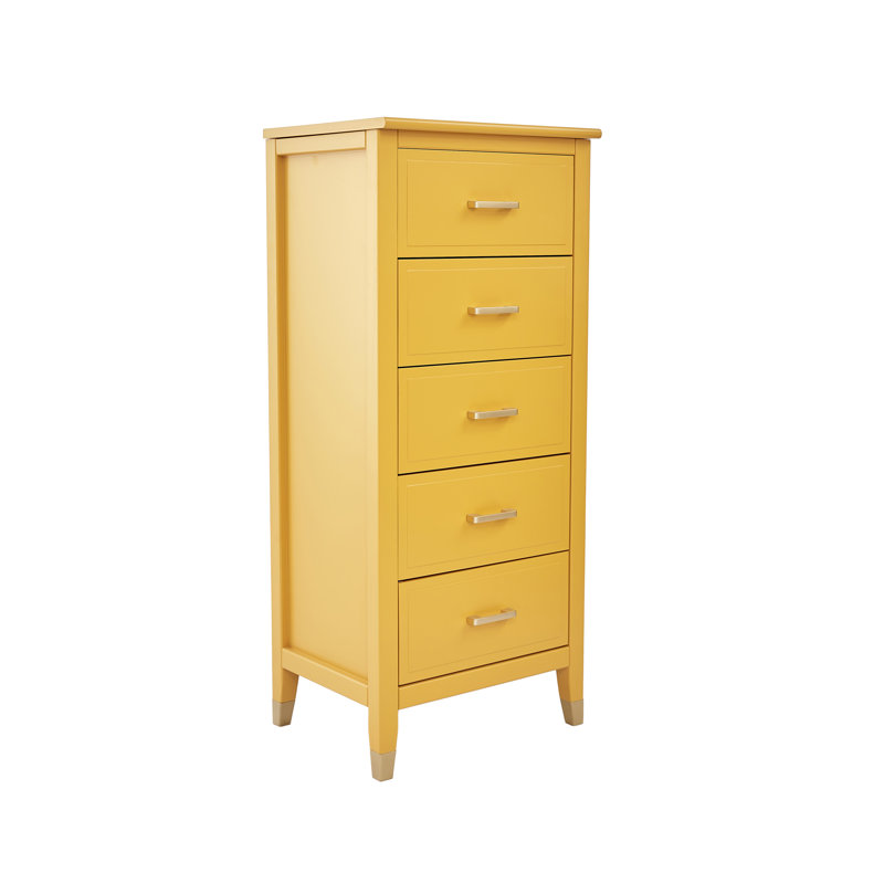 Olivette Chest of 5 Drawers, Mustard
