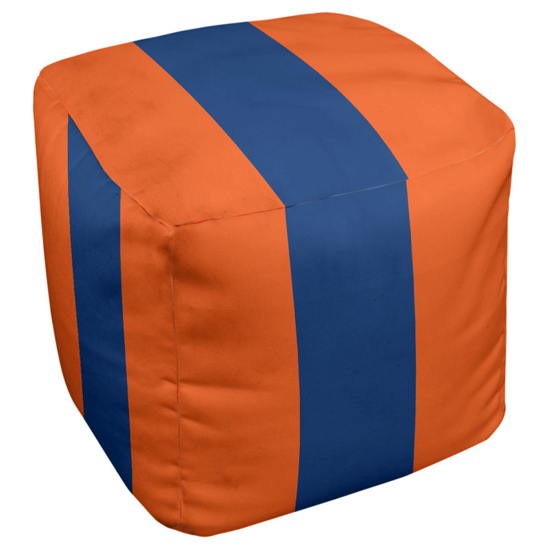 repose-pieds carré, Orange / Bleu, H 18 po x l 18 po x P 20 po