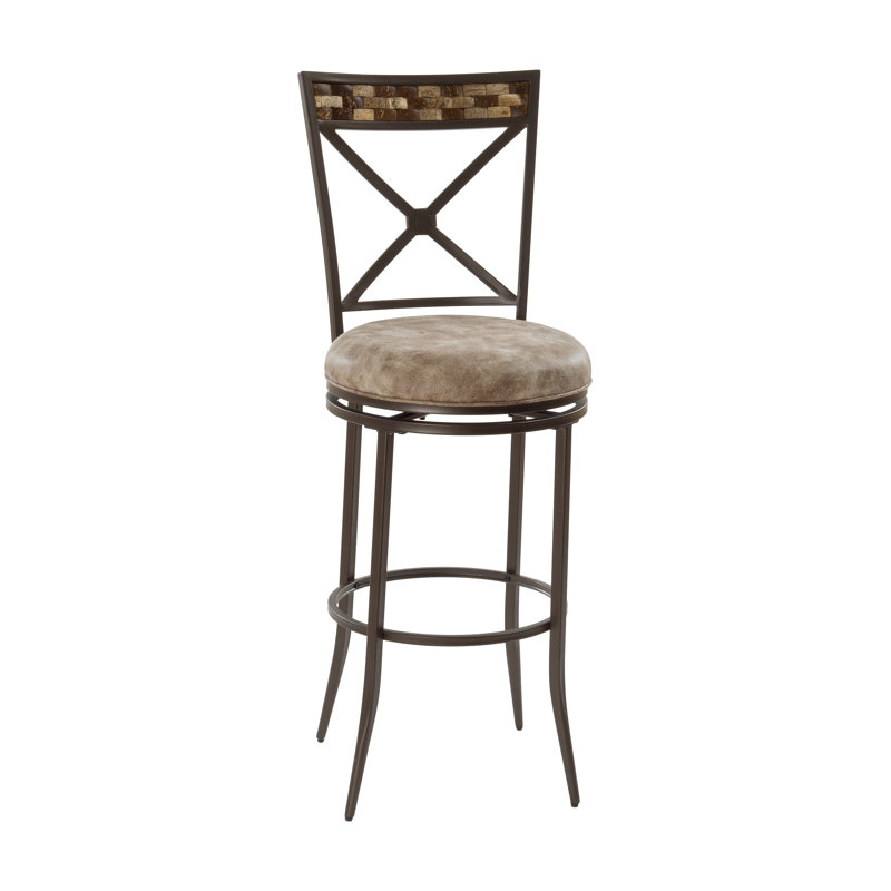 Swivel Upholstered Counter Stool with Metal Frame, Bar Stool (30" Seat Height)