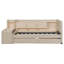 Lit de jour simple rembourré avec tiroirs, tablettes, armoires rabattables et table d'appoint-1691455047
