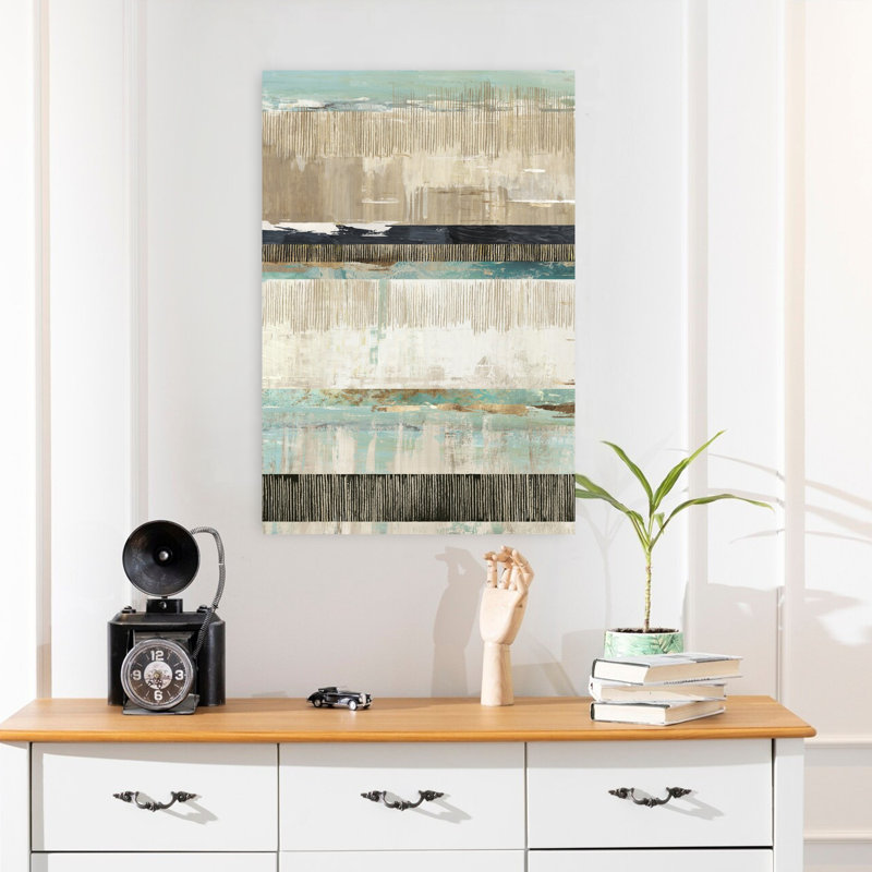 Celadon Dreams I, art contemporain abstrait, H 24 po x l 16 po